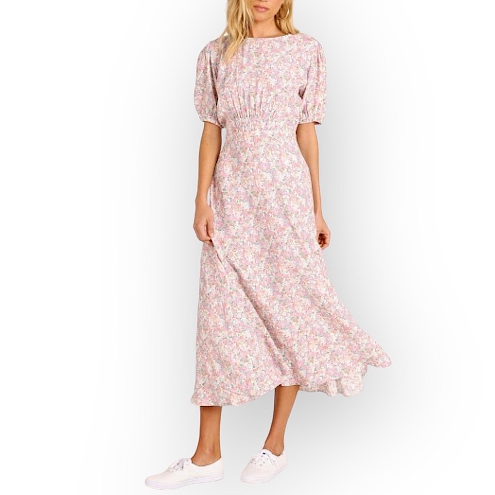 Faithfull the Brand Floral Pink Maxi Dress